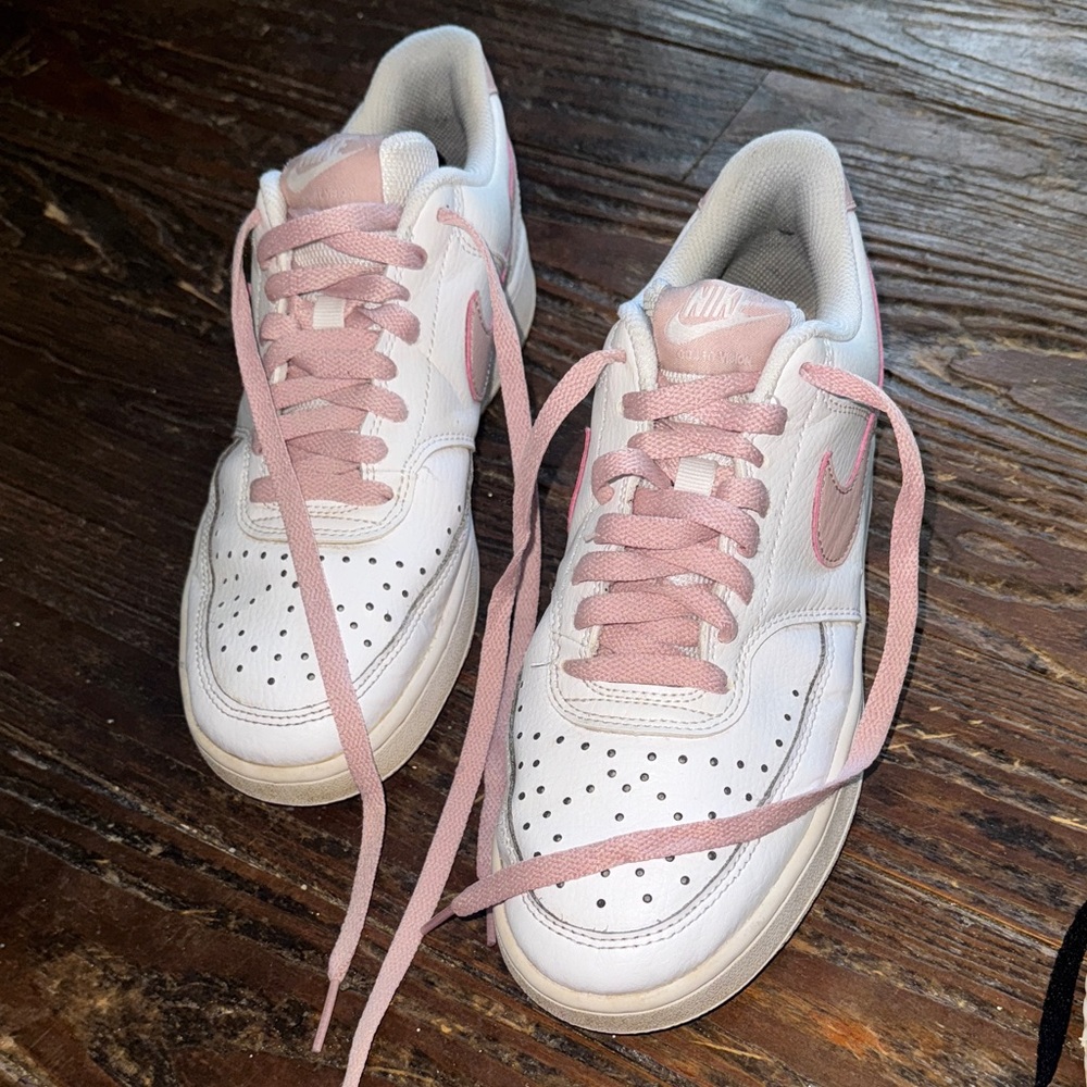 Nike Women's Pink and White Sneakers
